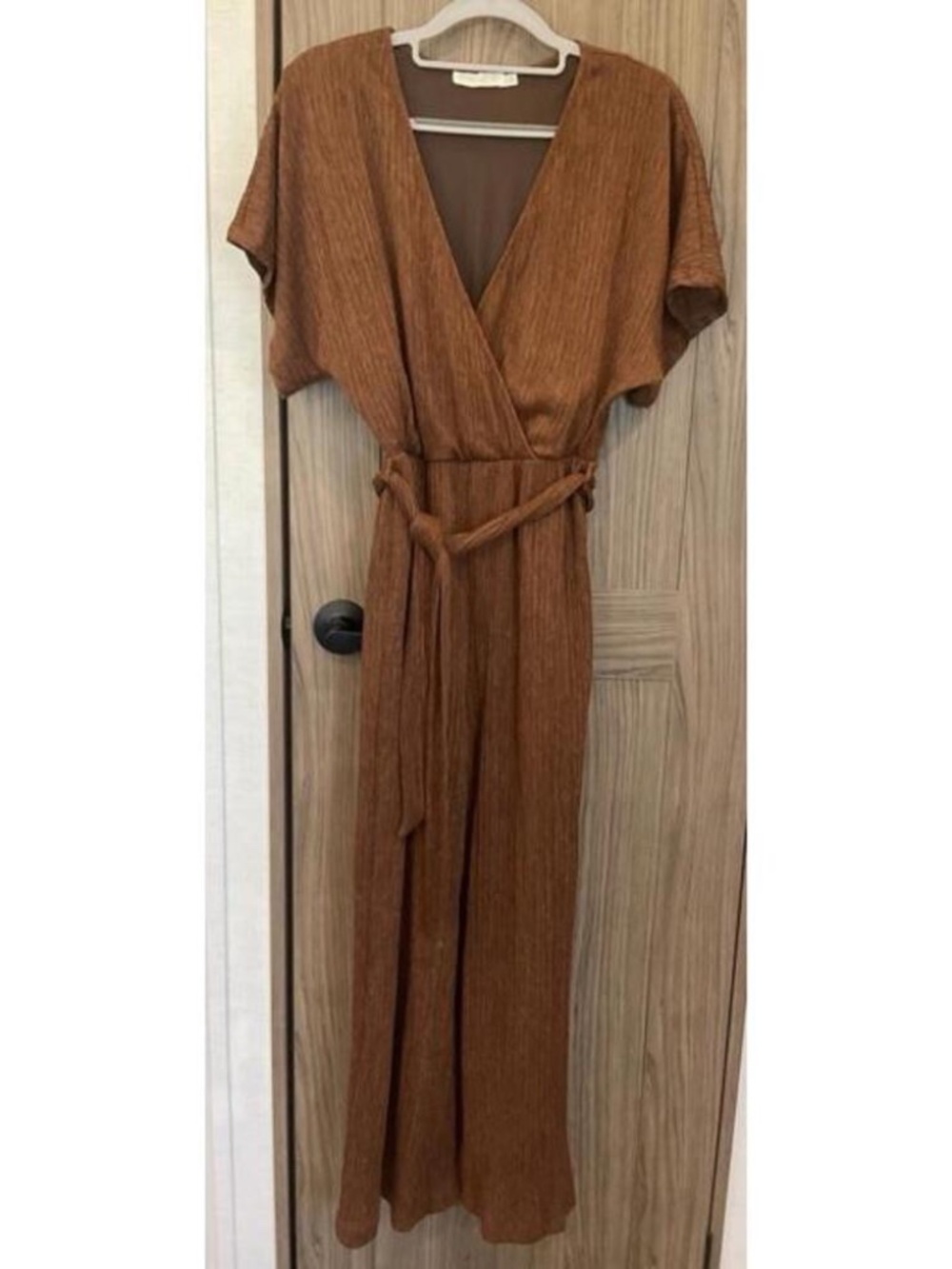 LUSH SIZE SMALL S BROWN V NECK JUMPER LOT5912